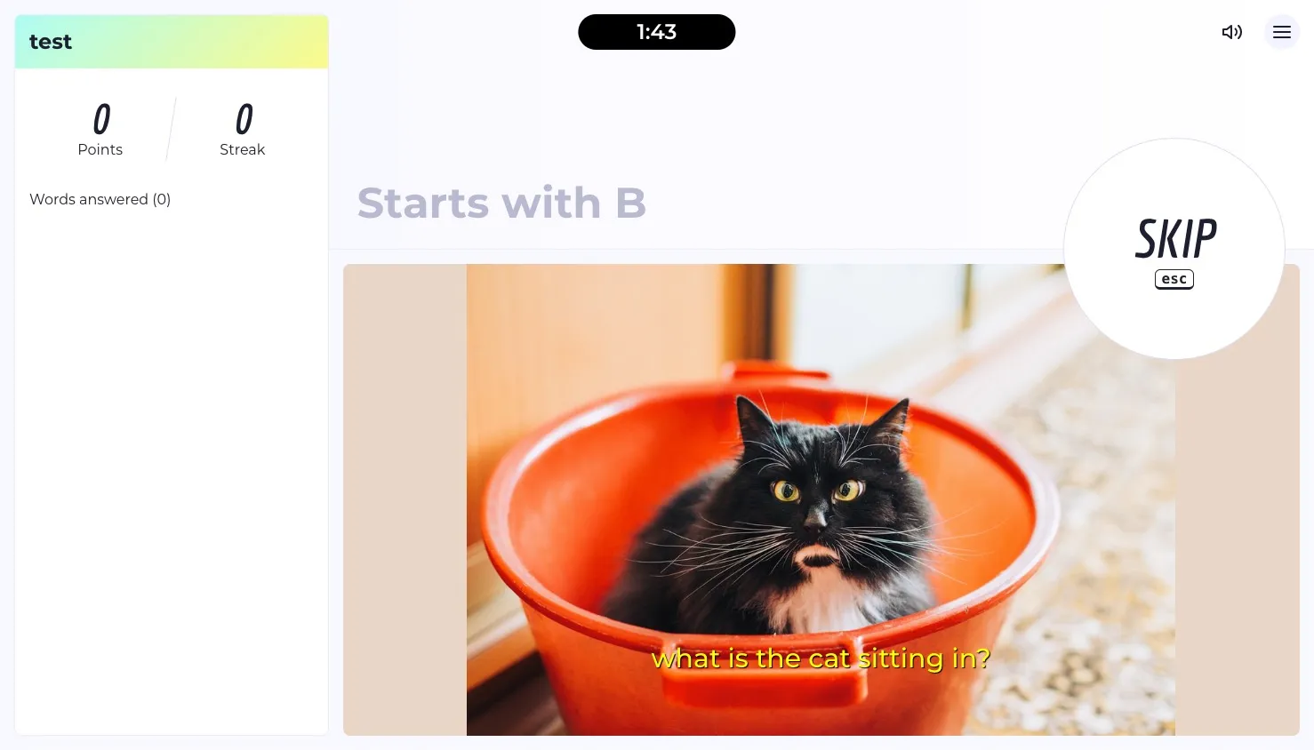 sample of an image caption in the game