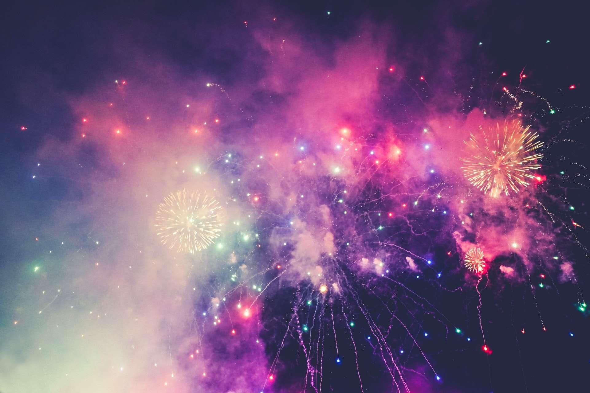 fireworks in the night sky